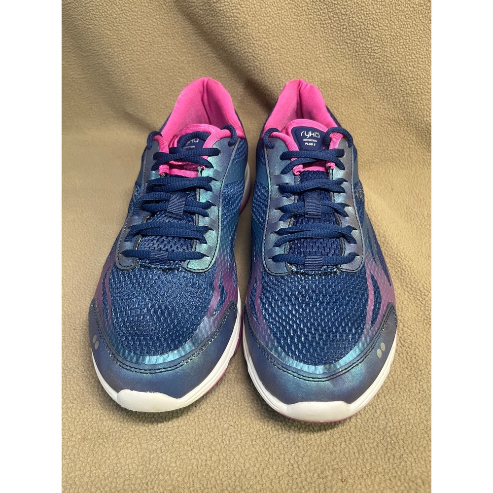 Ryka Devotion Plus 2 Womens‎ Walking Shoes Blue Pink Iridescent RE-ZORB Sneaker